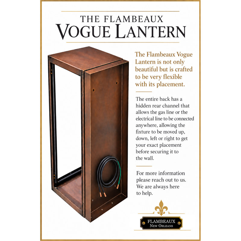 Flambeaux Vogue 16" Flush Mount Gas Lantern with Rear Channel
