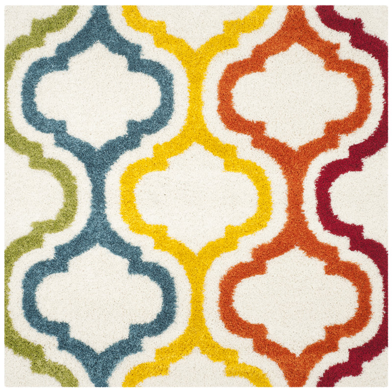 Sgk-Shag Kids Performance Geometric Rug, Square 6'7"