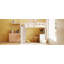 Lit mezzanine simple avec échelle, tablettes et bureau