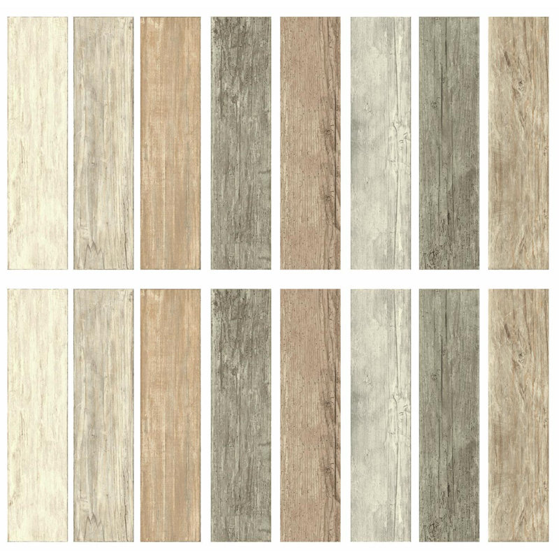 Décalcomanie murale planche en bois vieilli et colle Dinton