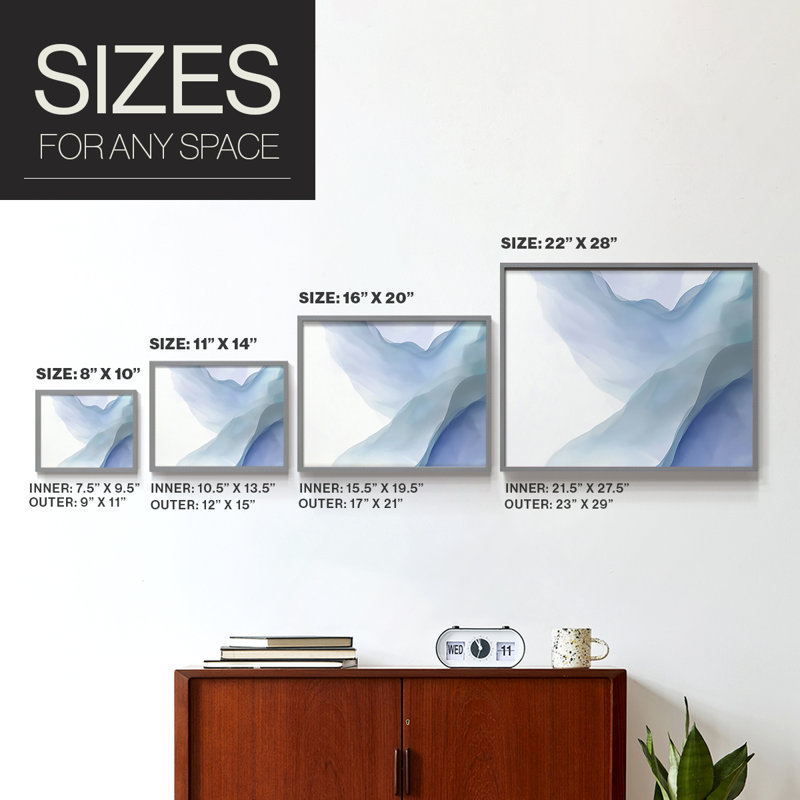 Abstract Series-XII -Framed Print - Restickable, Gray, 22" H x 28" W