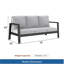 Canapé de patio 75 po 3 places en aluminium toutes saisons avec coussins épais gris clair et structure noire-1006403156