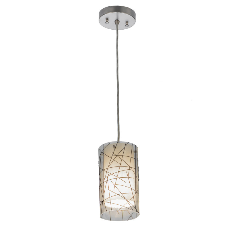 Brushed Nickel 5" Glass Mini Island Pendant Light