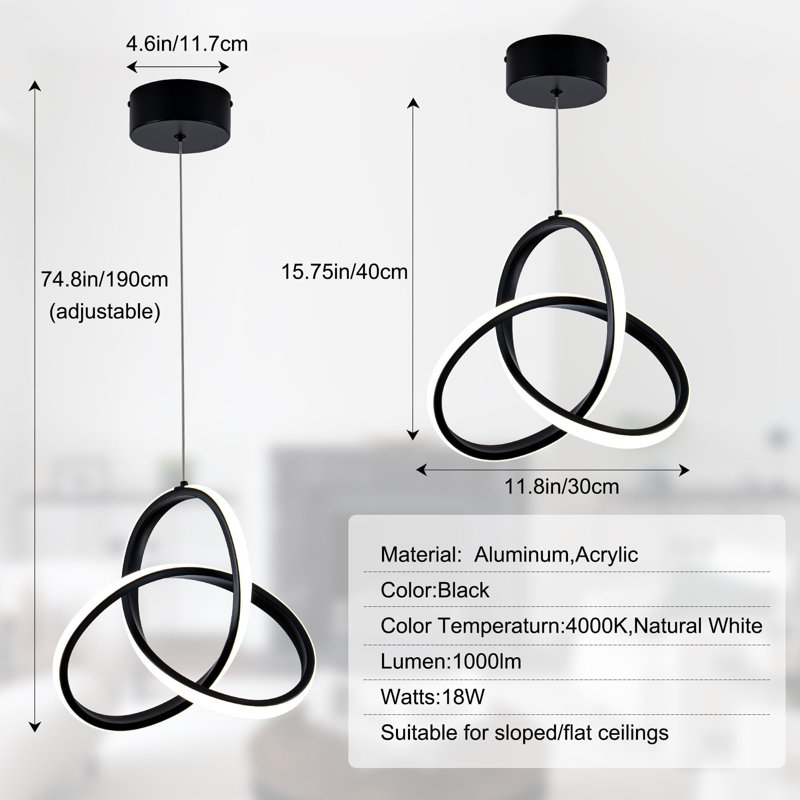 Luminaire suspendu moderne en spirale à DEL