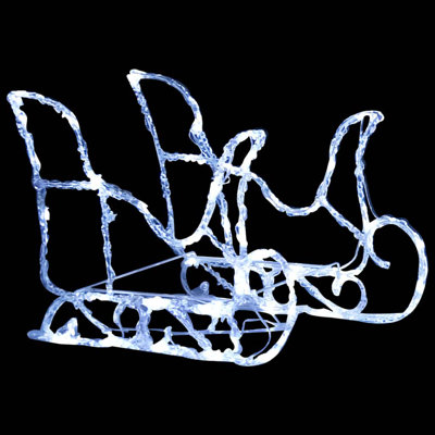 Lighted Reindeer and Sleigh Christmas Decoration with LEDs Acrylic