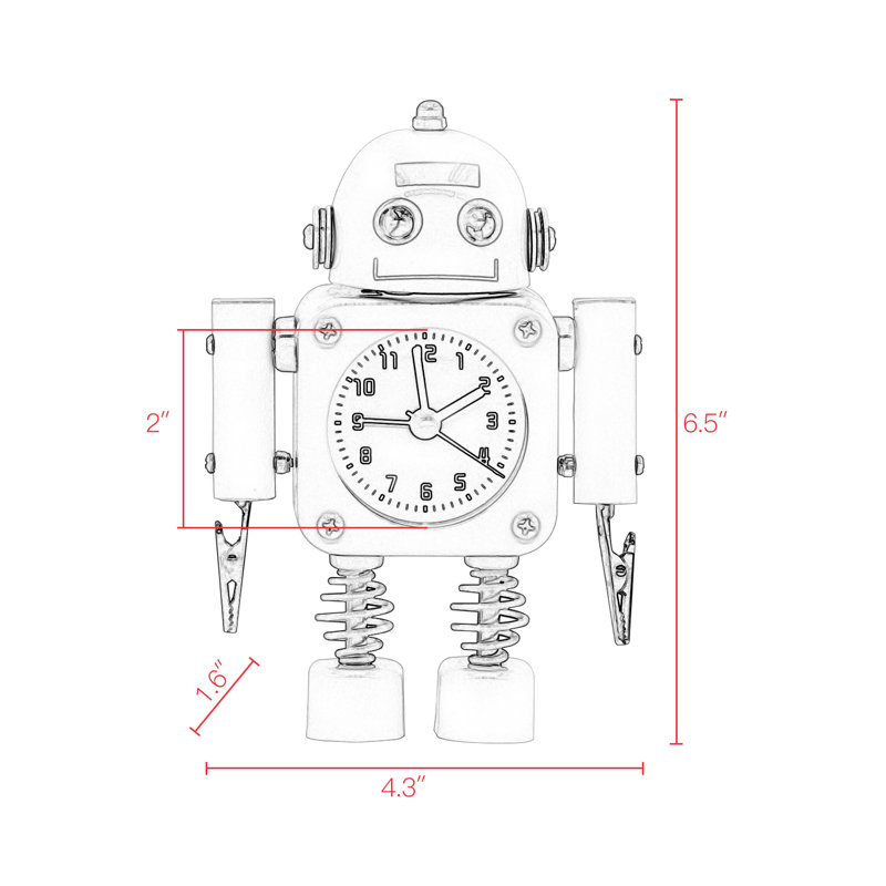 Analog Metal Mechanical Tabletop Clock with Alarm, Yellow