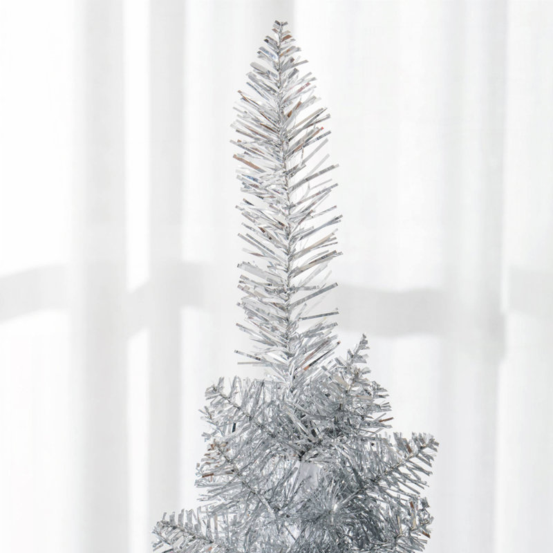 5' Artificial Pencil Silver Christmas Tree
