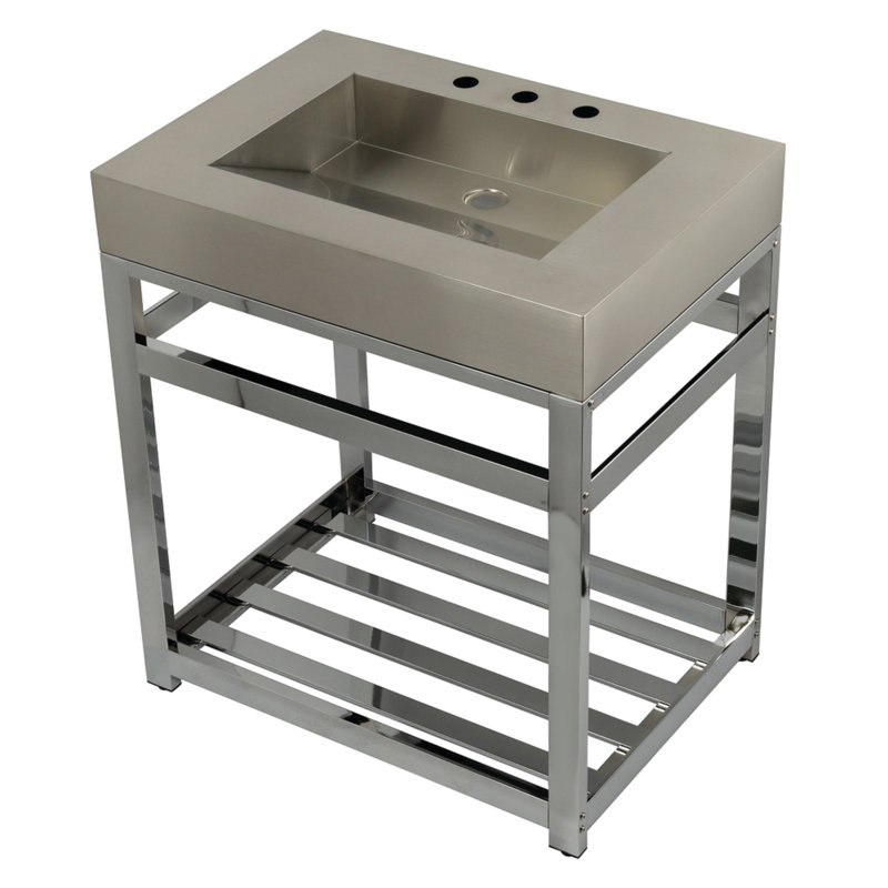 Meuble-lavabo simple 31 po Fauceture, Chrome poli