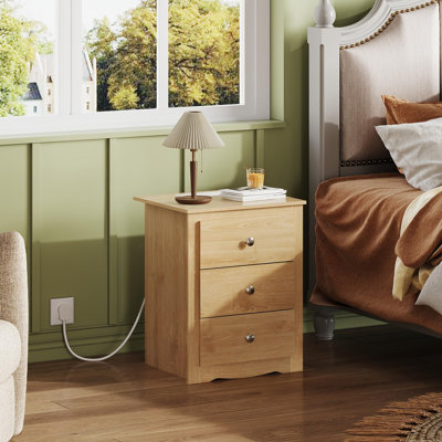 46.5cm W Manufactured Wood Bedside Table
