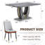 Ensemble de table de salle à manger 63 "gris moderne avec chaises en cuir de polyuréthane, base en panneau de fibres à densité moyenne en U-116446672-116446666