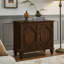 Buffet rétro 33,6 po en noyer, armoire à vin avec tablette ajustable - surface lisse, assemblage facile et symétrique pour différentes pièces Élégant grain de bois, nécessitant peu d'entretien-379149484