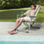 Chaise de plage de camping extérieure avec finition verte, cadre en aluminium et tissu en polyester 600D, capacité de 100 kg
