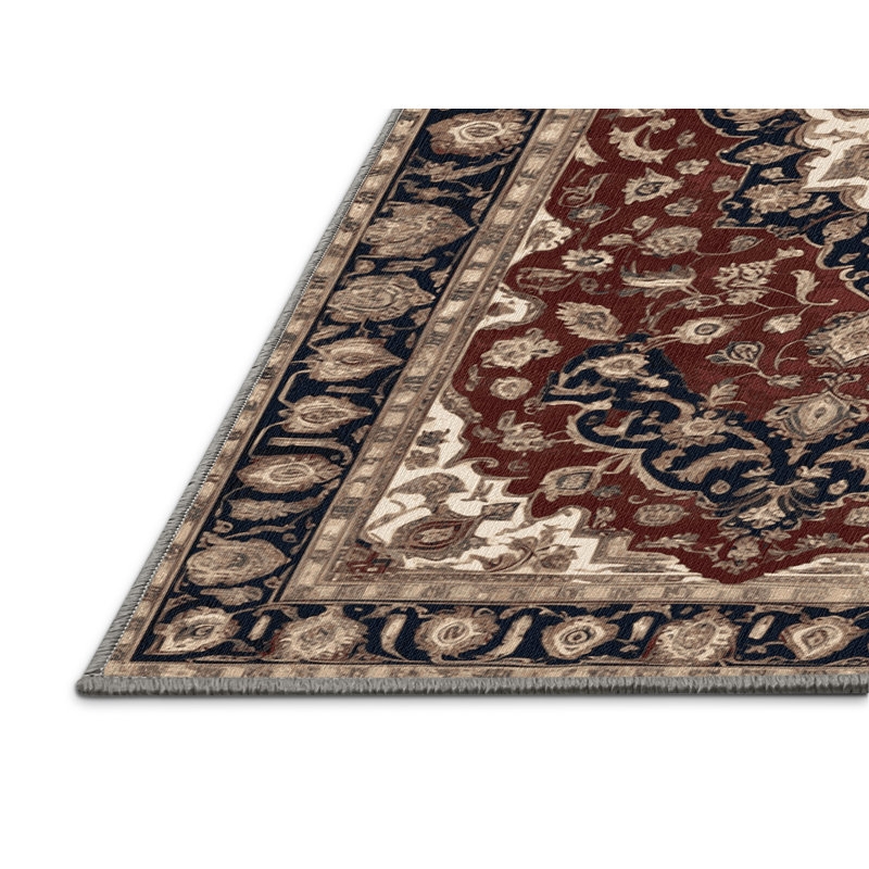 Tapis persan gris lavable à la machine, Rectangulaire 2 pi x 3 pi