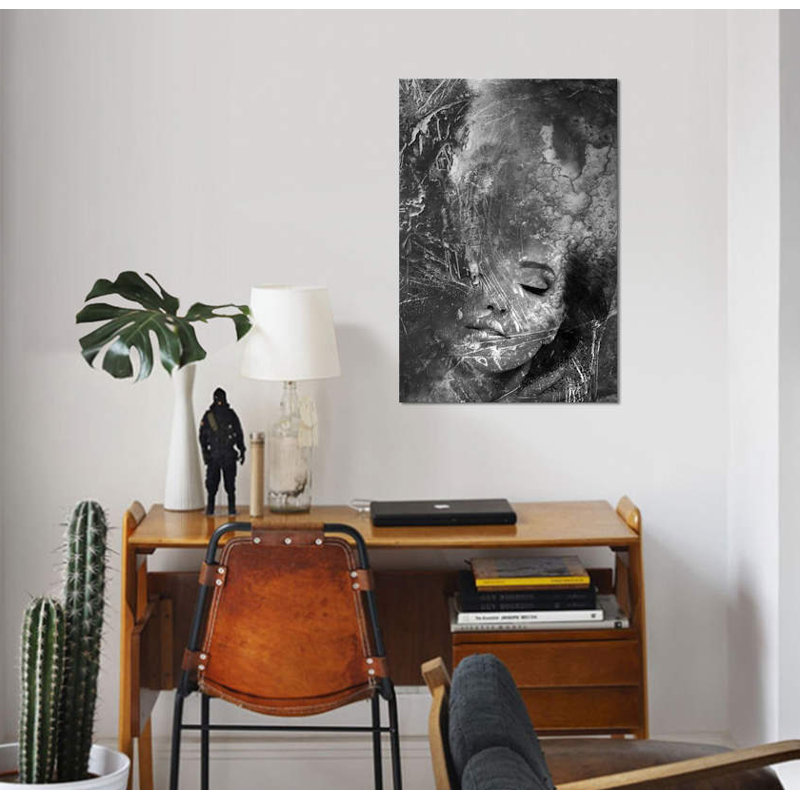 « b&w i », impression sur toile, H 18 po x l 12 po x P 1,5 po, Toile tendue, Pas de tapis