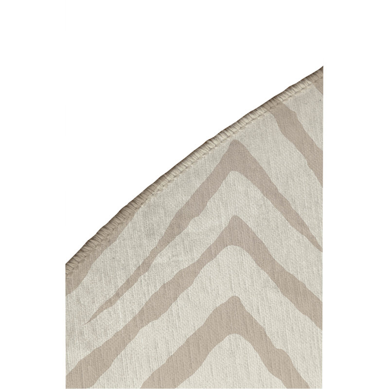 Zebra Stripe Non-Slip Outdoor Rug, Round 5'