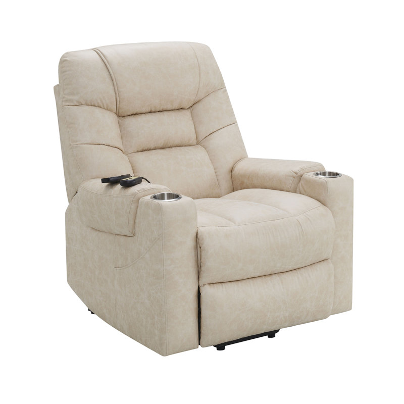 Fauteuil inclinable électrique en cuir ivoire Ai