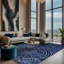 Tapis bleu lavable à la machine-518817643