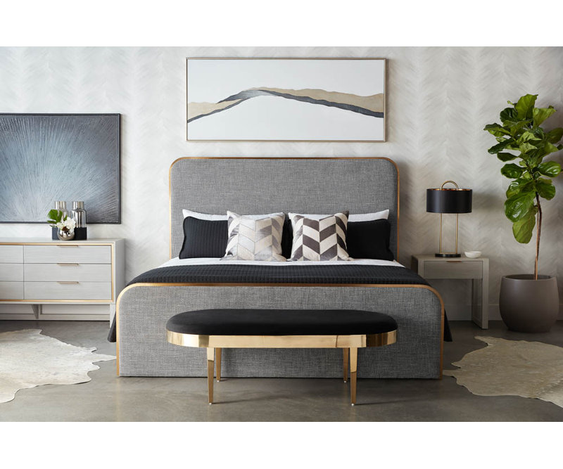 Jolie Upholstered Bench, Black