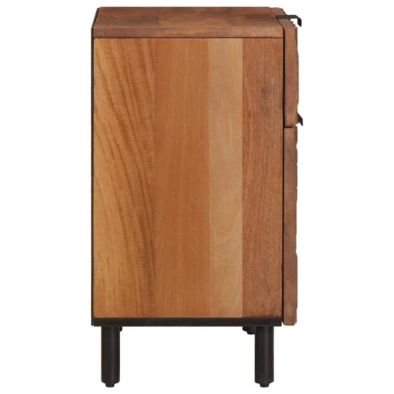 50cm W Solid Wood Bedside Table, Brown