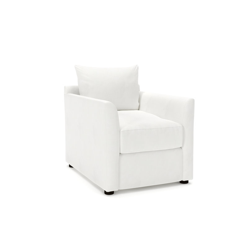 Fauteuil d'appoint rembourré Cecelia, Blanc décoloré classique
