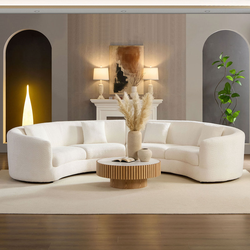 Canapé modulaire rembourré avec 4 coussins Carlos