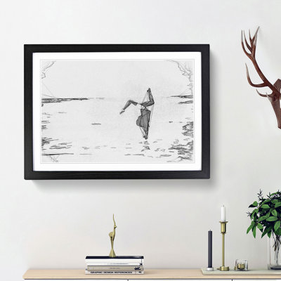 Gymnastics on the Beach in Abstract - Picture Frame Graphic Art Print on MDF