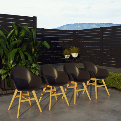 Rafael Teak Wood Premium All-Weather Wicker Outdoor Dining Armchair