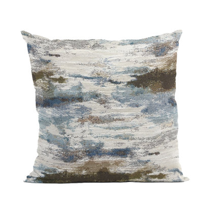 Plutus Skyline Breeze Blue Chevron Luxury Outdoor/Indoor Throw Pillow