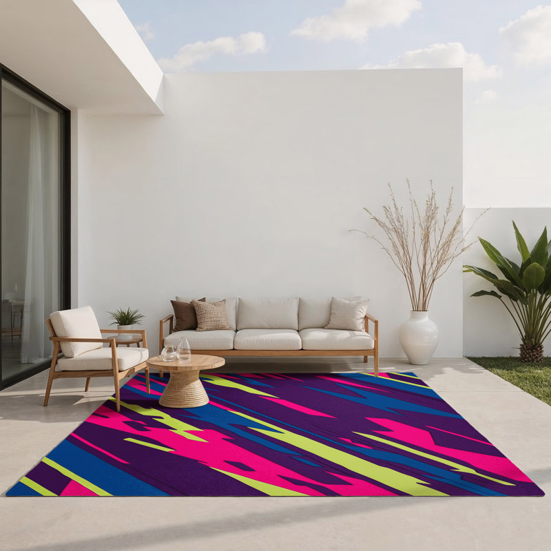 Hyper Flux Indoor And Outdoor Area Rug, Rectangle 1'6" x 2'6"