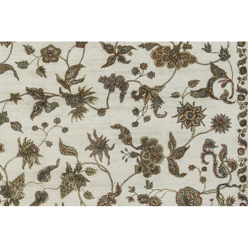 Hand-Knotted High-Quality Ivory Area Rug
