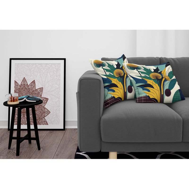 429847_Ambesonne floral, eucalyptus, housse de coussin, paquet de 2 chardons abstraits, H 20 po x l 20 po