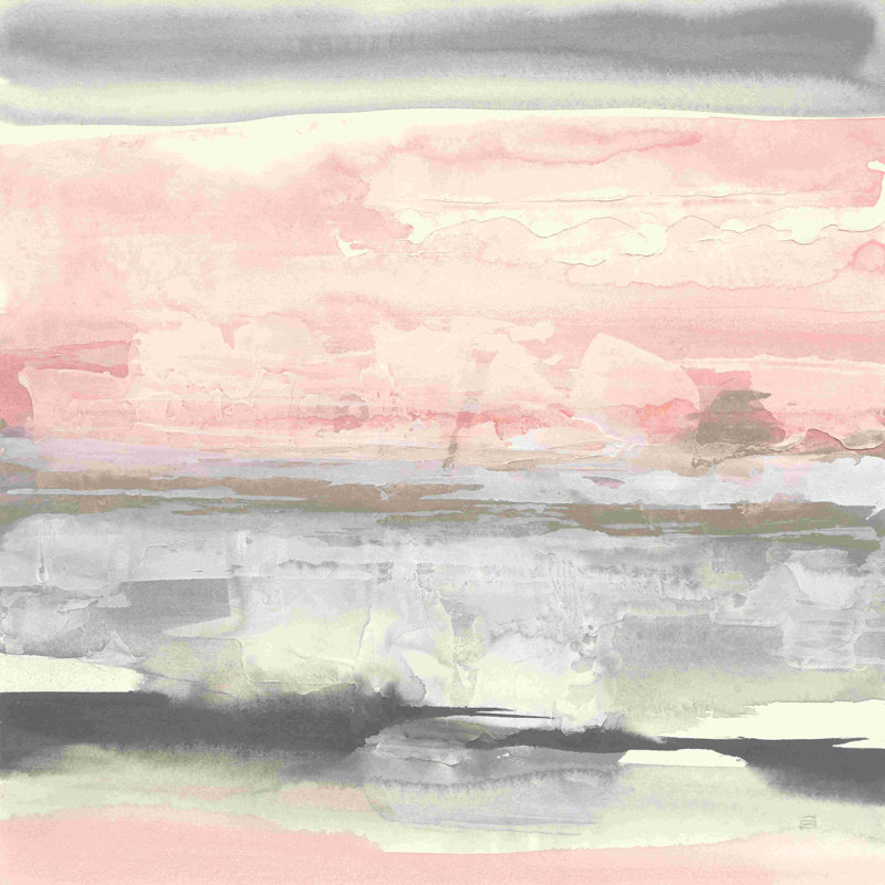«Charcoal and Blush II Crop» par Chris Paschke, reproduction sur toile tendue, H 30 po x l 30 po, Oui, Cadre photo noyer