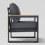 Ensemble de 2 chaises de patio en aluminium avec accoudoirs imitation bois et coussin de 12,5 cm-517191502