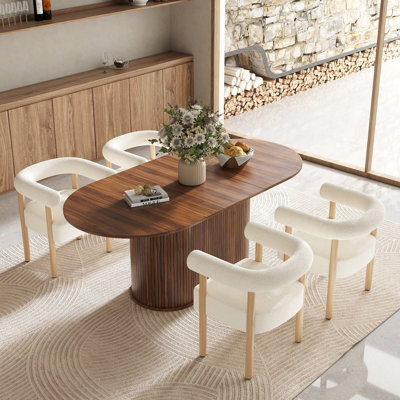 Ensemble de table de salle à manger extensible avec chaises en molleton 4/6 pour 4-6, cuisine / salle à manger