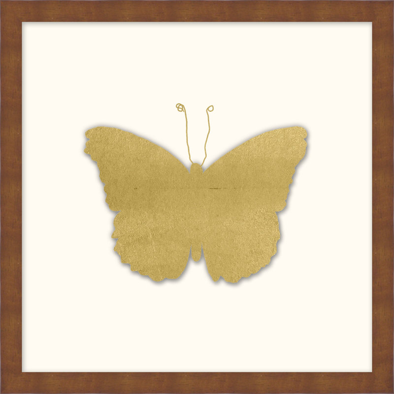Gold Leaf Butterfly 2 ', reproduction d'art graphique encadrée