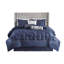 Ensemble de literie, capitonnage en polyester bleu marine pour maison moderne