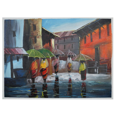 La pluie abstraite | Peinture à l'huile sur toile