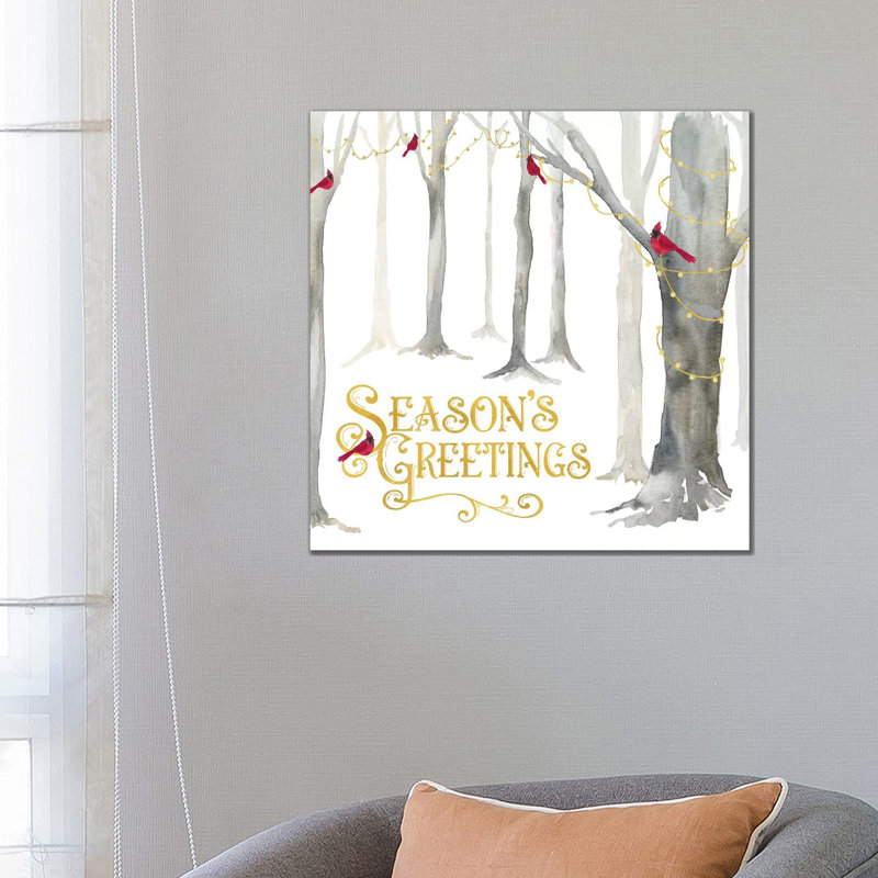 Christmas Forest IV Seasons Greetings by Tara Reed - Wrapped Canvas Print, 45.72 cm H x 45.72 cm W