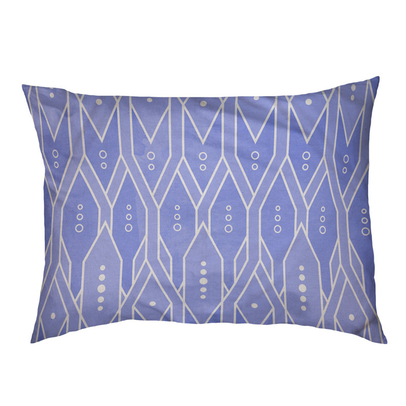 Coussin de lit pour chien à motif treillis Byrge, Moyen (H 6,5 po x l 40 po x P 30 po), Bleu, Polyester