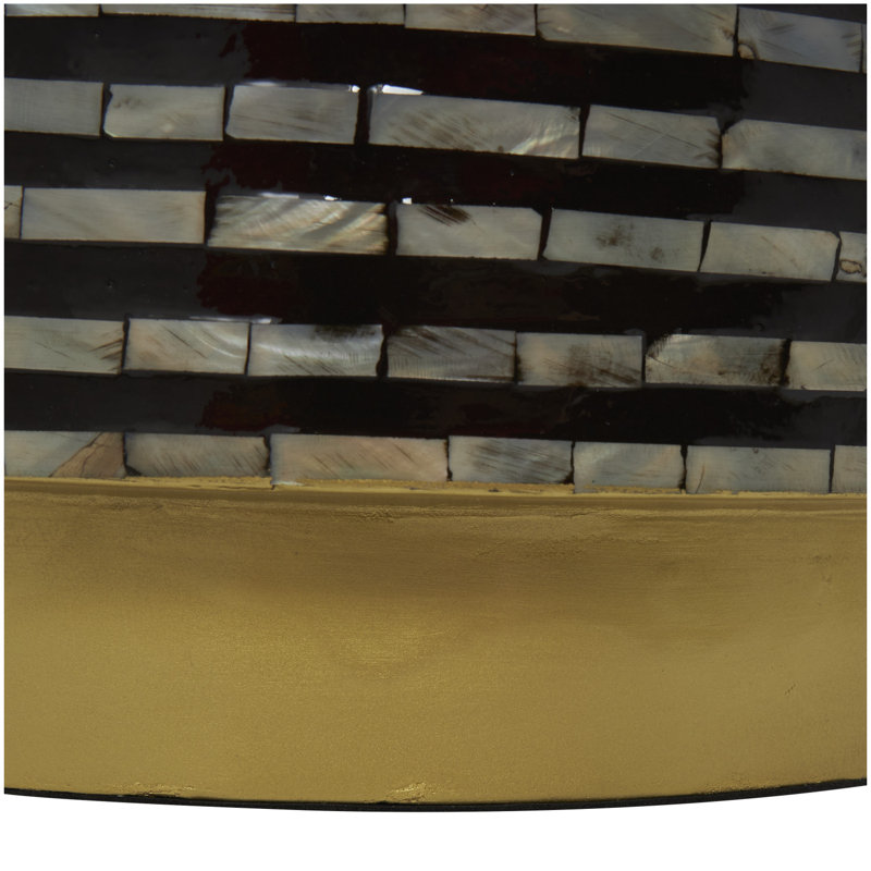 Table de bout Baird Pearl Barrel, Noir/Ivoire, H 22,5 po x l 17,75 po x P 17,75 po