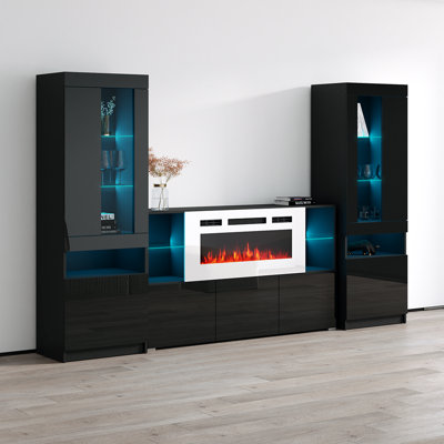 Camberlynn Entertainment Center for TVs up to 75" with Electric Fireplace Included by Wade Logan