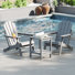 Set of 2 Folding Adirondack Chair With Table