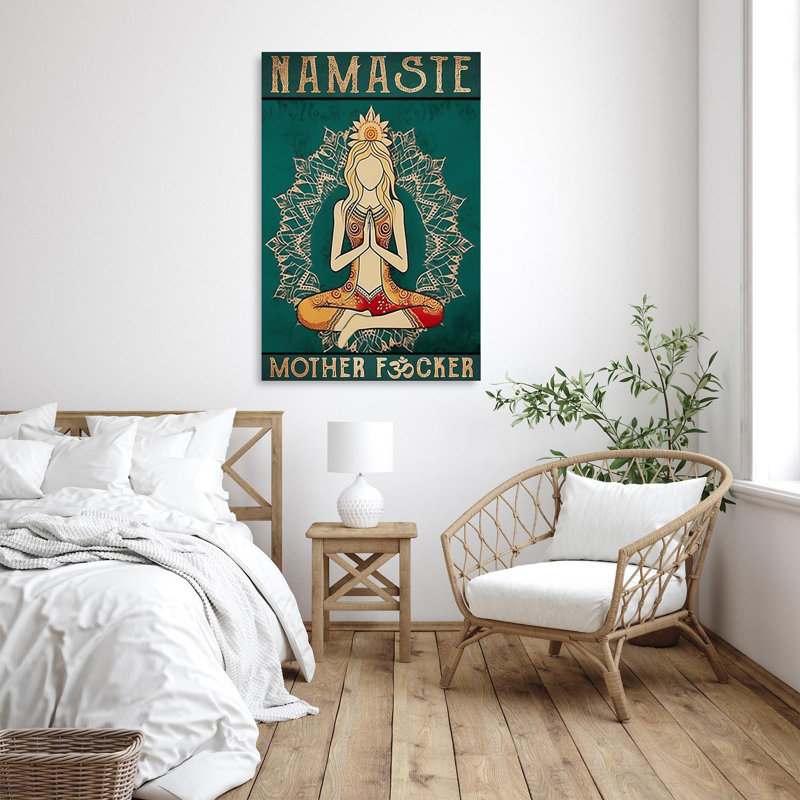 «Yoga Namaste» sur toile, impression, H 14 po x l 11 po x P 1,25 po