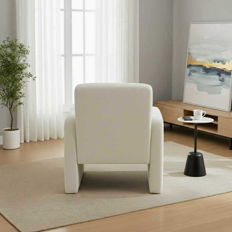 Fauteuil simple de style moderne, Blanc