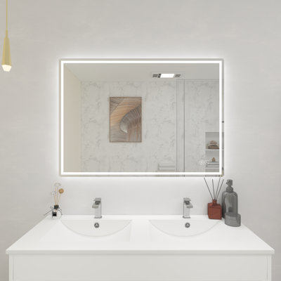 Jashayla Modern Frameless LED Light Bathroom Mirror Fog Free/Dimmable/Wall Mounted