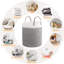 Fabric Laundry Hamper with Handles-2004876759