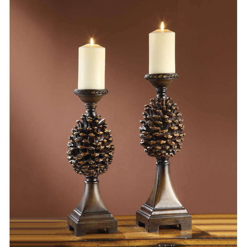 Pine Bluff Resin Tabletop Candlestick