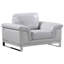  Fauteuil en cuir véritable gris foncé avec accents argentés-504538802