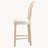 French Country Wooden Barstools with Upholstered Seating ,Beige ,Set  of 2