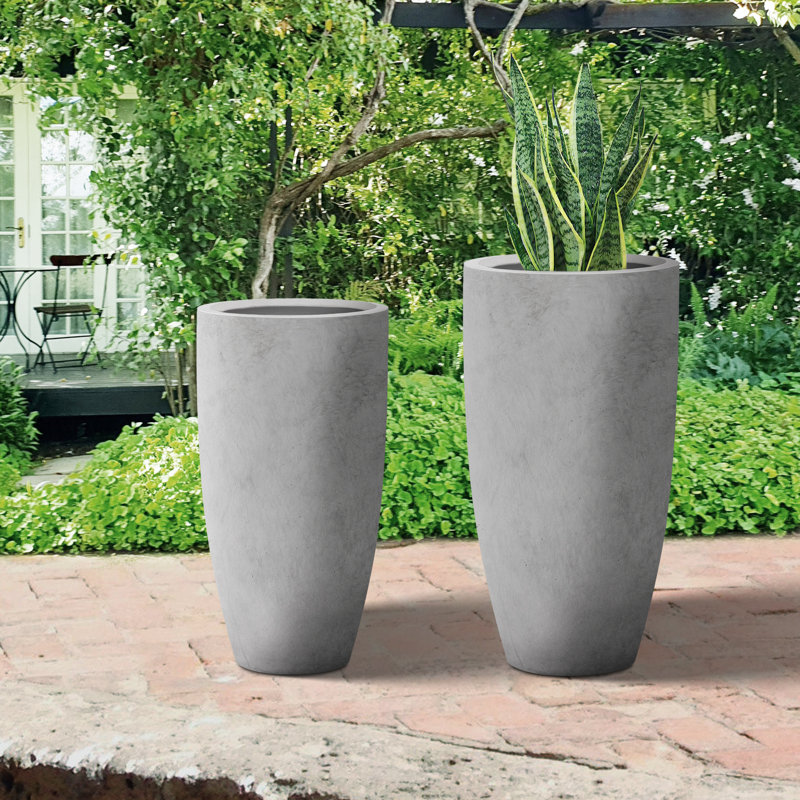 Pot à fleurs Ceth, gris, H 31,5 po x l 17,3 po x P 17,3 po, 2